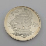 Gibraltar 1 Crown 1980  Silver Proof Admiral Nelson Ship HMS Victory0