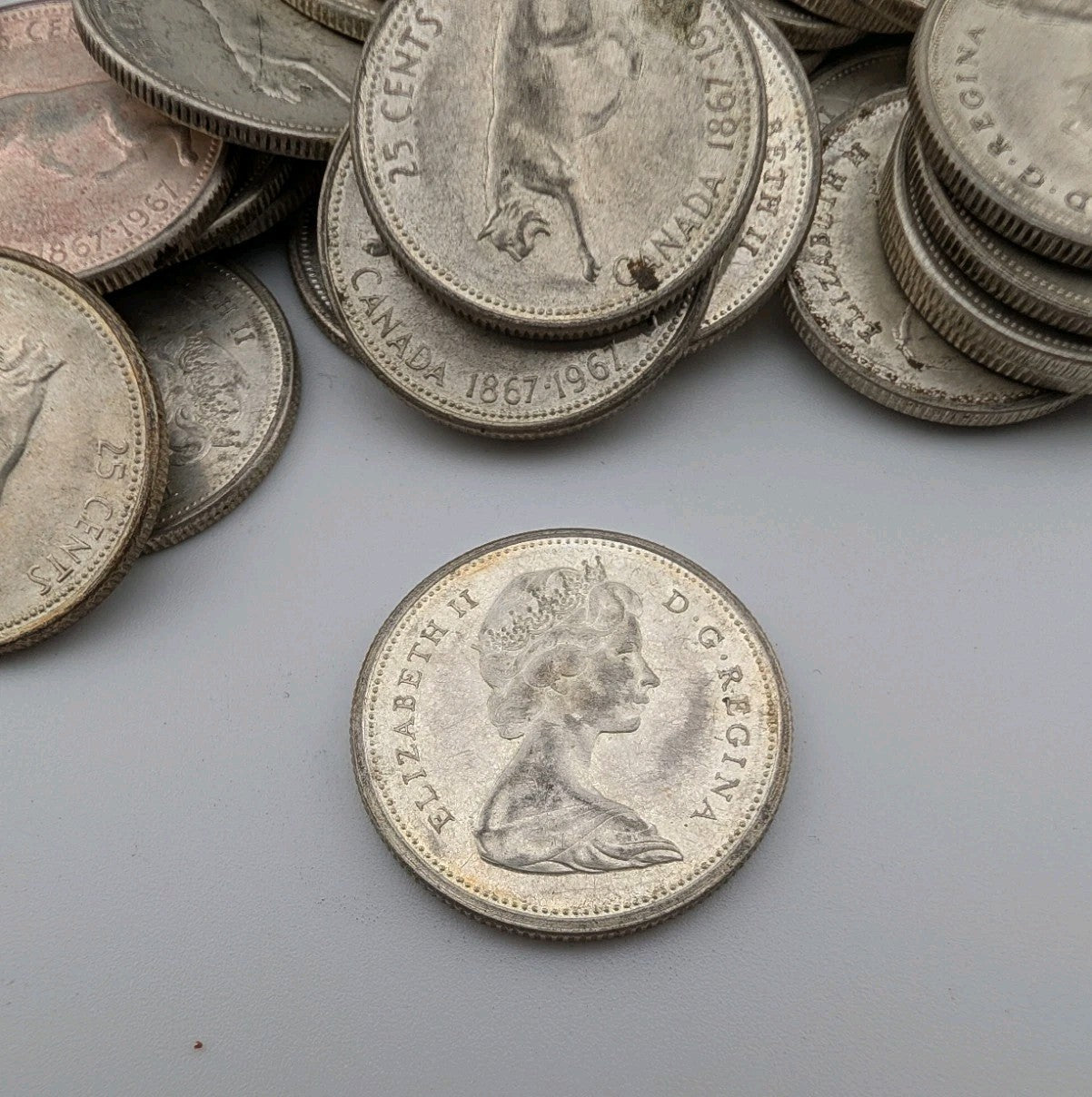 1967 Canada Centennial Silver Quarters 25 cent coin1