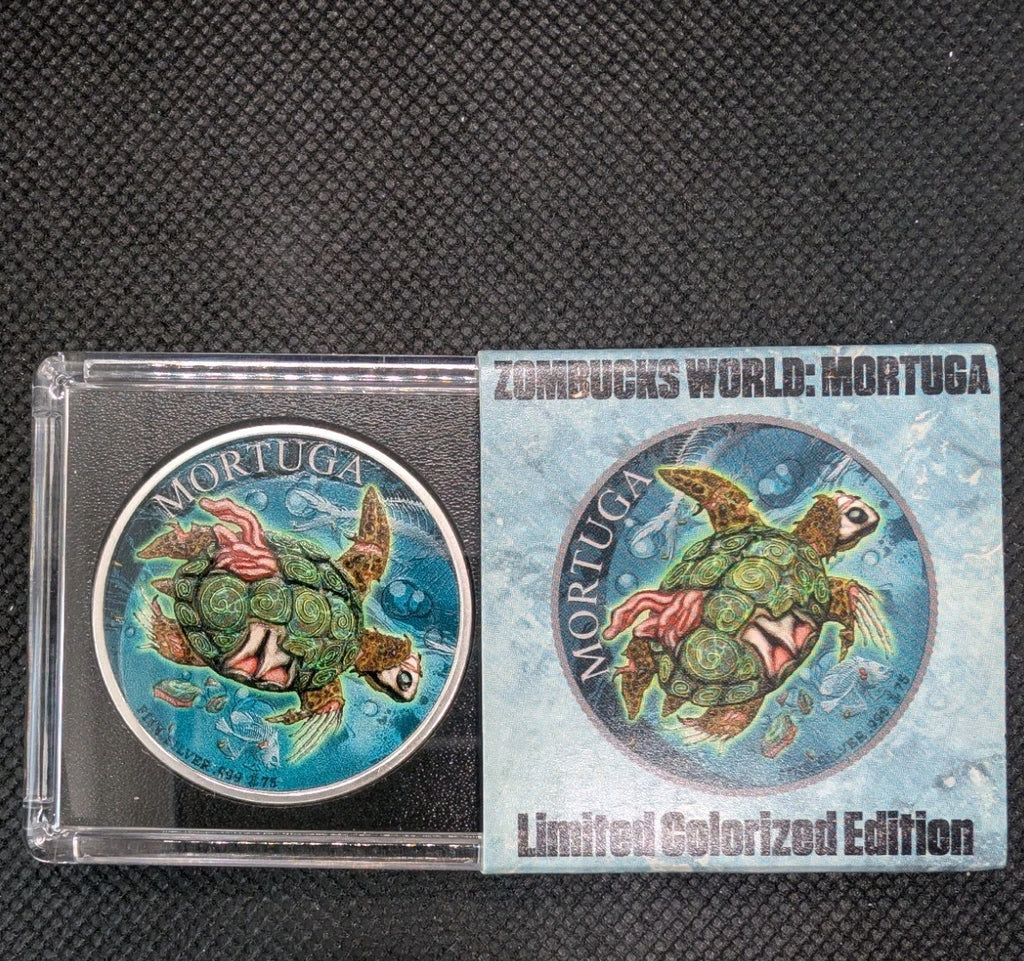 1 oz. MORTUGA #4 Zombucks Colorized World Series round .999 fine silver0