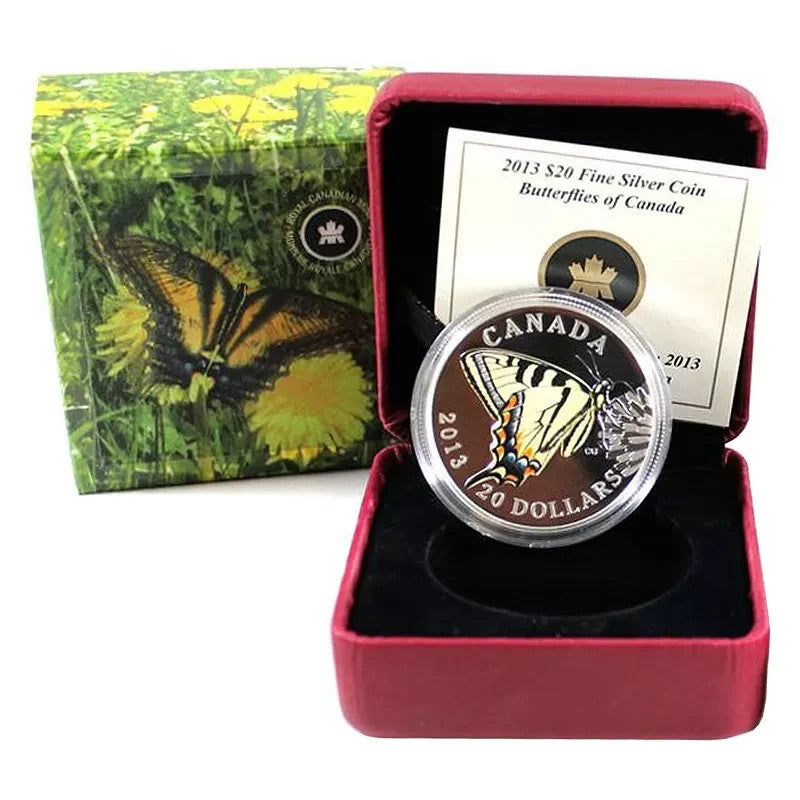2013 Butterflies of Canada, Canadian Tiger Swallowtail, $20, 0.9999 Silver Coin1