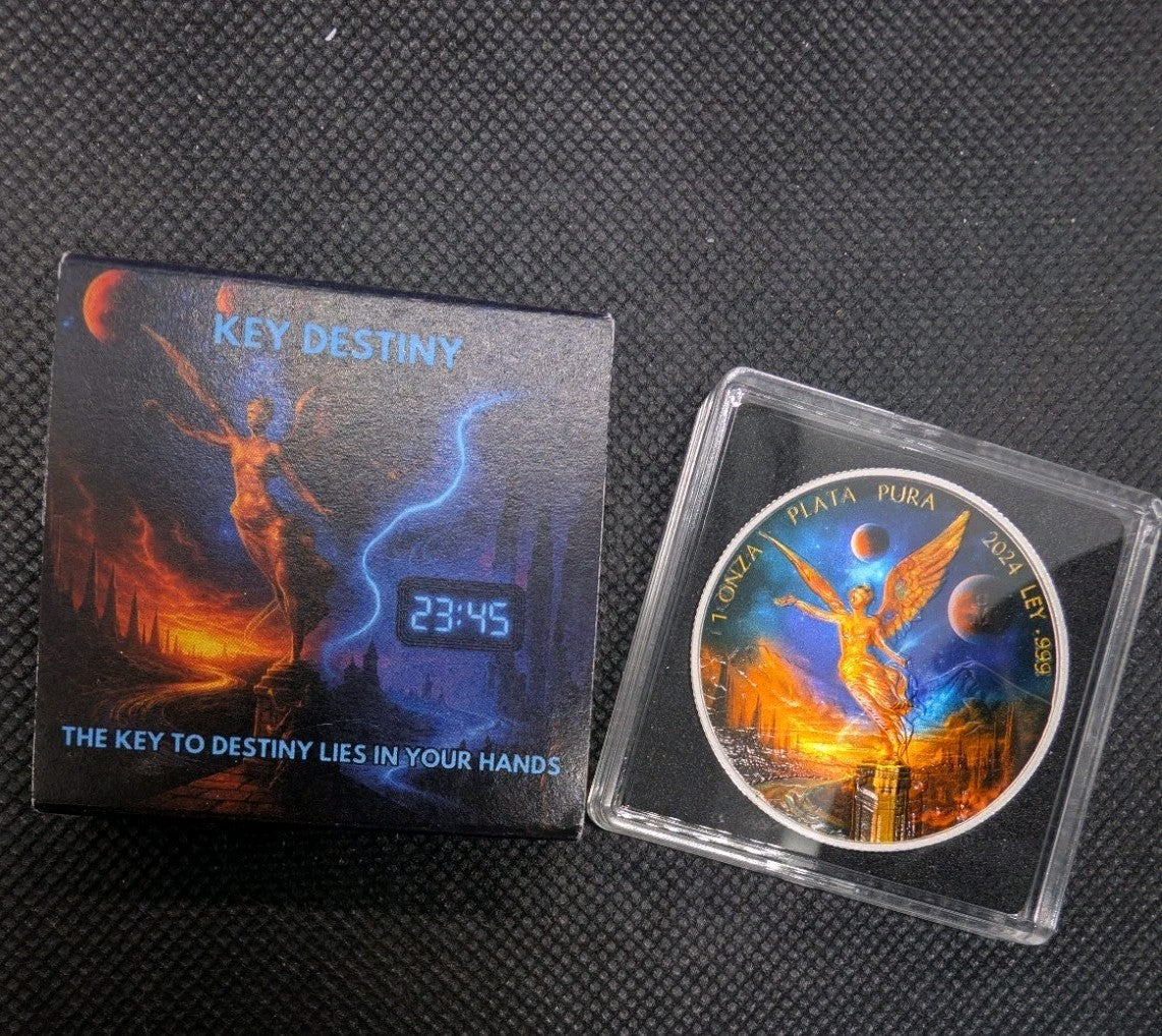 2024 1 oz .999 Silver Libertad Mexico Colorized Key Destiny Edition Coin Low Min0