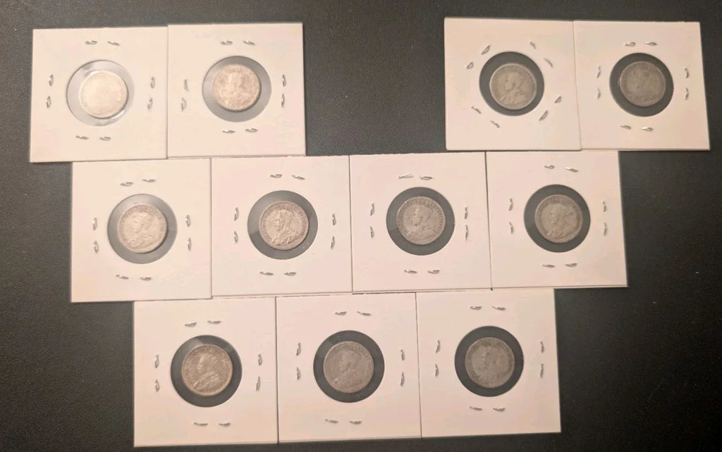 Canada Silver 10 Cent Coins 19201935 lot of 11 Silver Dimes Key Dates! - NumisFind