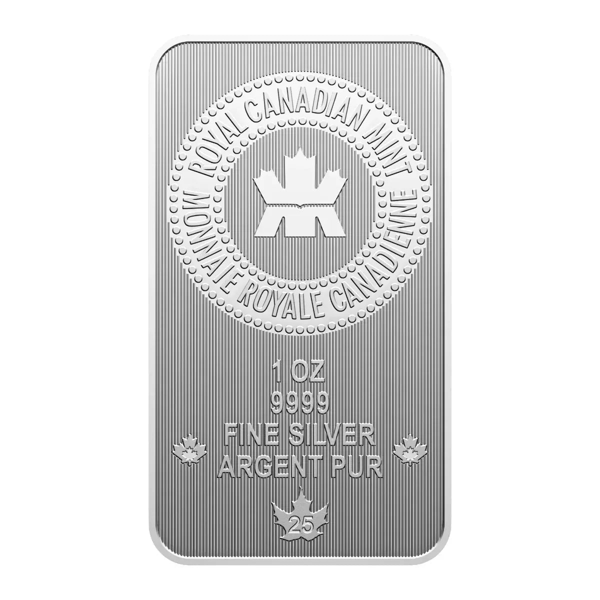 2025 RELEASE RCM 1 OZ PURE SILVER BAR IN PROUDLY CANADIAN TEP ASSAY PACKAGING - NumisFind