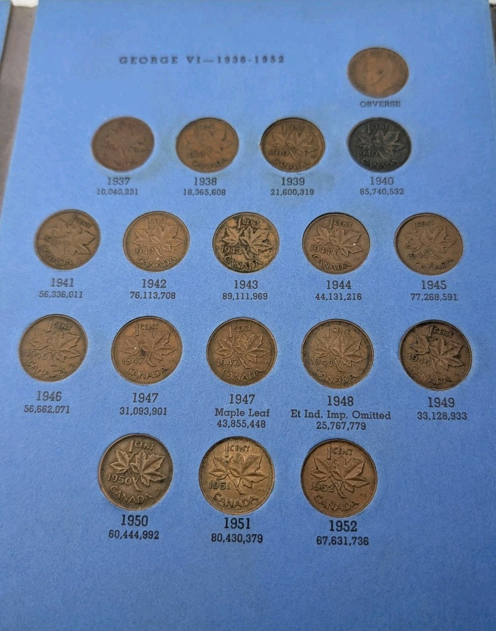 Canadian Small Cent Collection (1920–1972) – Complete - Whitman Album3
