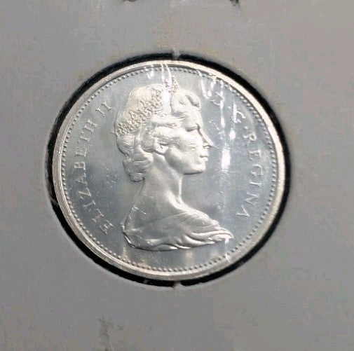 1965 Canadian 25 Cents .800 Silver QuarterDollar Queen Elizabeth II - UNC1