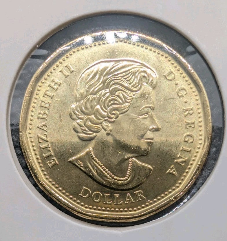 Mint Error - Misaligned colour Canada 2021Klondike Gold Rush Coloured UNC Loonie2