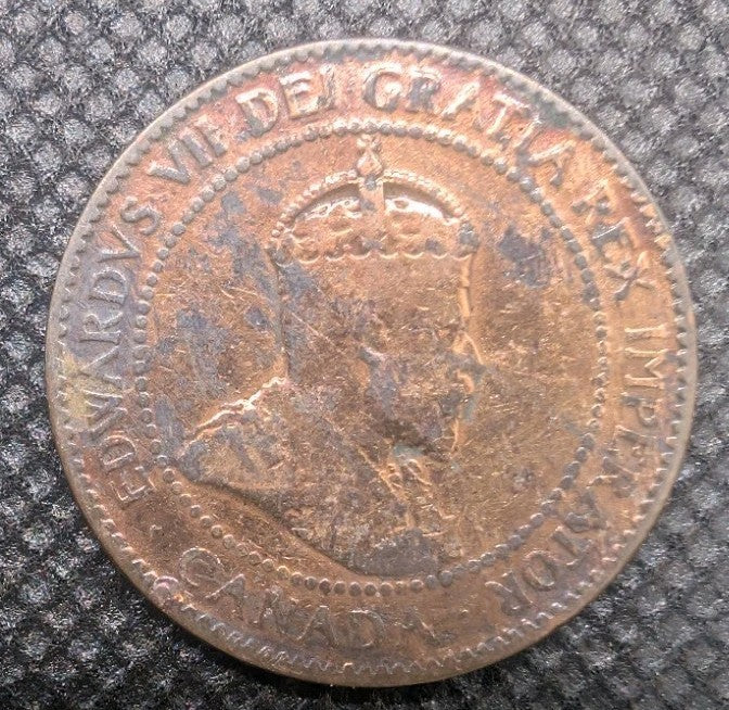 1906 CANADA LARGE CENT PENNY COIN - Cleaned G details with beautiful luster1