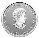  Canada $3 Pure Silver Coloured Coin, Blue Iris - Floral Quebec emblem, 20202