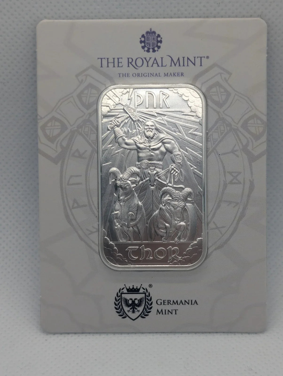 2025 The Royal Mint & Germania Mint partnered 1 oz Silver Bar Norse Gods Thor - NumisFind