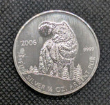 1/2oz Silver 2006 Royal Canadian Mint "Timber Wolf" Coin - Few milk spot0