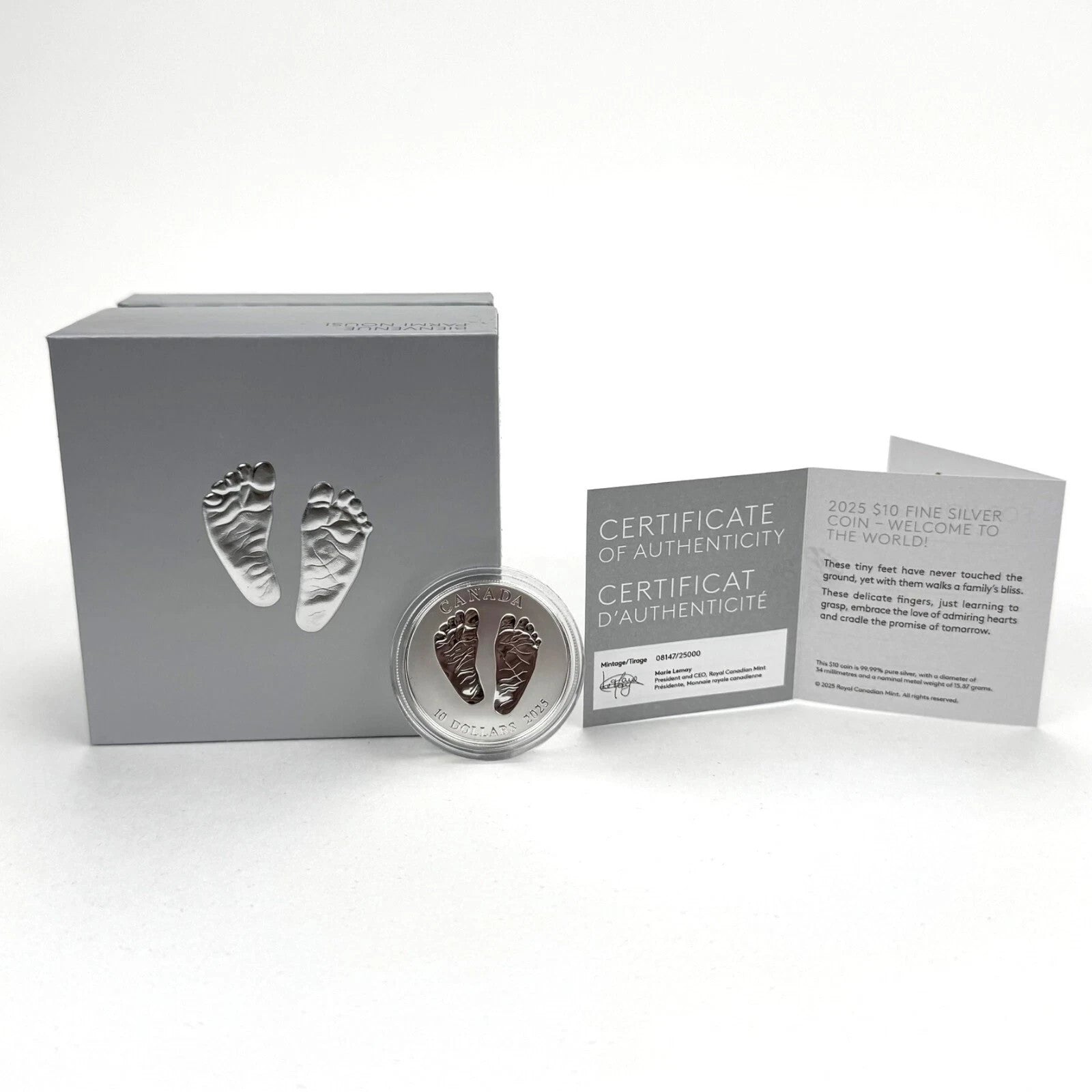 RCM Silver Coin  Canada 2025 Welcome to the World Baby Feet .9999 Pure Silver2