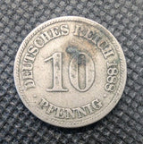 1888  Germany 10 Pfennig - Beautiful Coin0