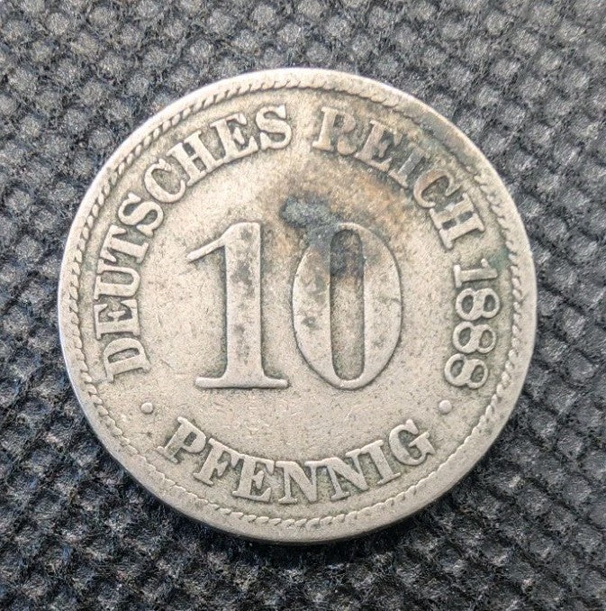 1888  Germany 10 Pfennig - Beautiful Coin0