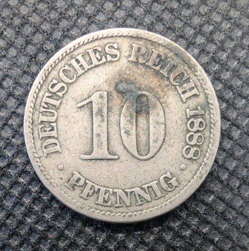 1888  Germany 10 Pfennig - Beautiful Coin0