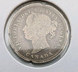 Canada 1870 Wide 0 Silver 10 Cents, Queen Victoria1