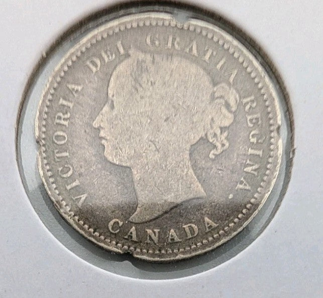 Canada 1870 Wide 0 Silver 10 Cents, Queen Victoria1