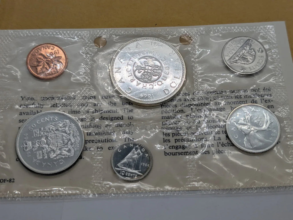 1964 Canada PL Set - 0.8 Silver coins - original enveloppe - NumisFind