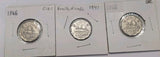 1946 1947 1948 - Canada Five Cent 5c - LOT OF 3 NICKELS0