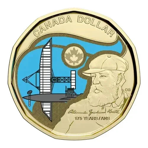 2022 Canada Alexander Bell $1 Loonie Coin, Colored & Non-Colored, UNC - NumisFind