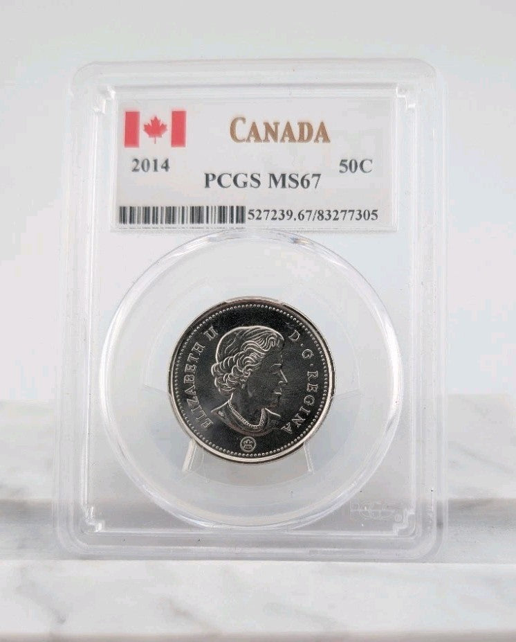 2014 Canada Fifty Cents 50C 50 Cent PCGS MS67 MS 67 Canadian Certified UNC Coin0