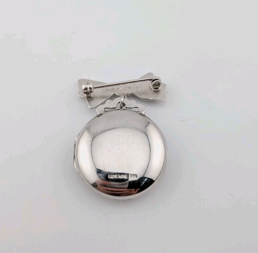 Ladye Fayre Sterling Silver Photo Locket - Vintage Hand Carved -1
