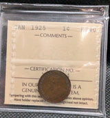 1925 Canada 1 Cent - ICCS EF40 - XQY 5840