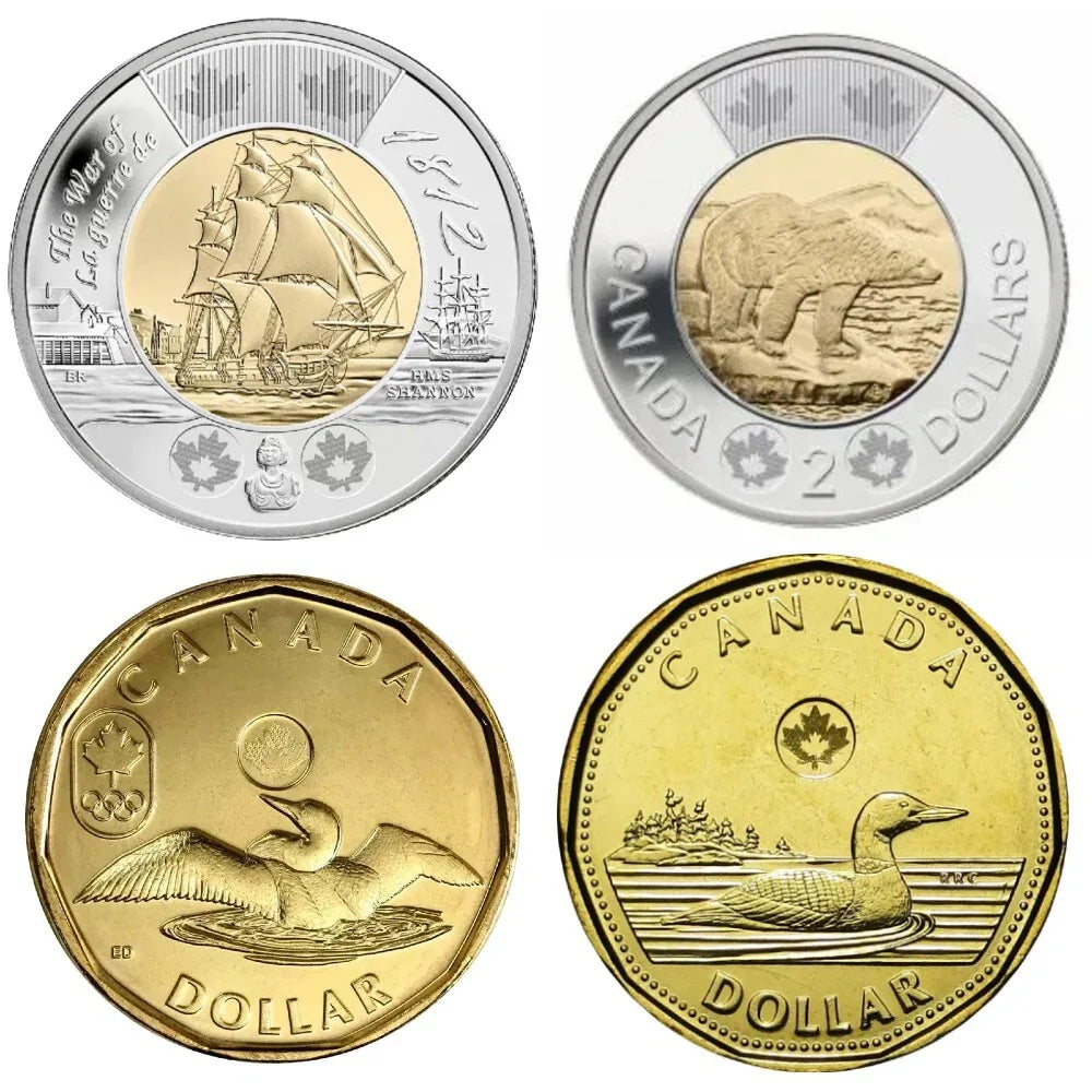 First Year New Security - Complete Set UNC Canada 2012 $1 $2 - Lucky Loon - HMS - NumisFind