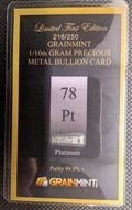 1/10 GRAM 99.9% PURE PLATINUM GRAINMINT CERTIFIED IN COA CARD - NumisFind