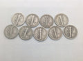 Mercury dime lot of 9, 1923 to 1939. 90% silver coins - NumisFind