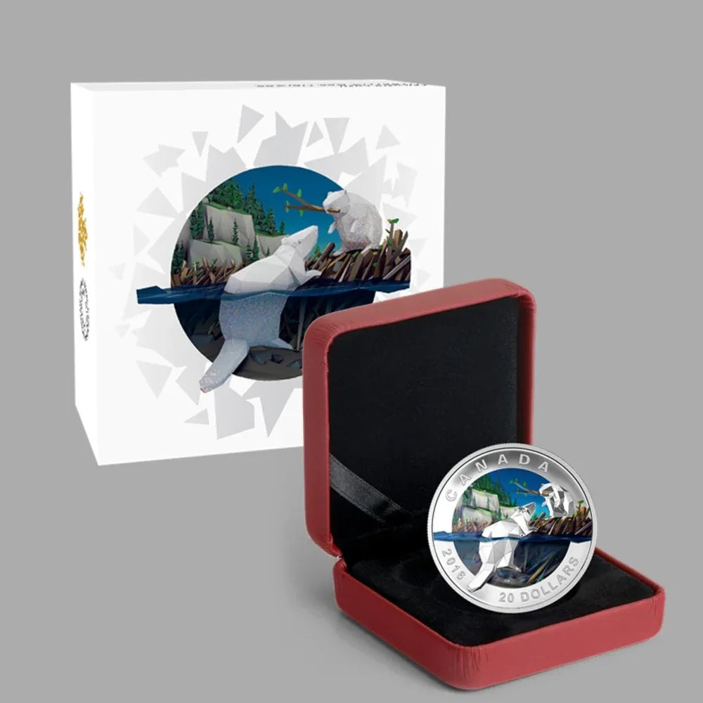 2016 Canada RCM $20 Geometry in Art: Beaver Pure Silver .9999 Proof Coin in OGP - NumisFind