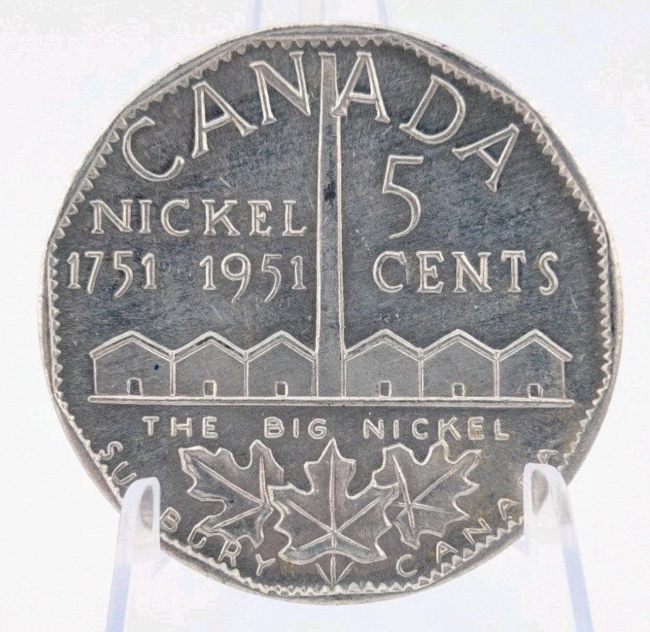 1951 Sudburry Canada "THE BIG NICKEL" 5 Cents - Aluminium Token - King George VI0