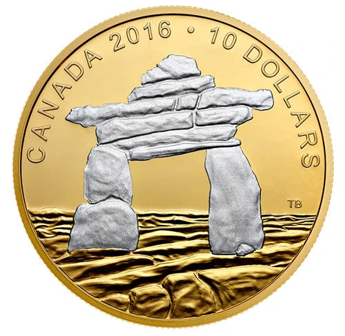 2016 Iconic Canada S$10 Canada Inukshuk  Reverse Gold Plated1