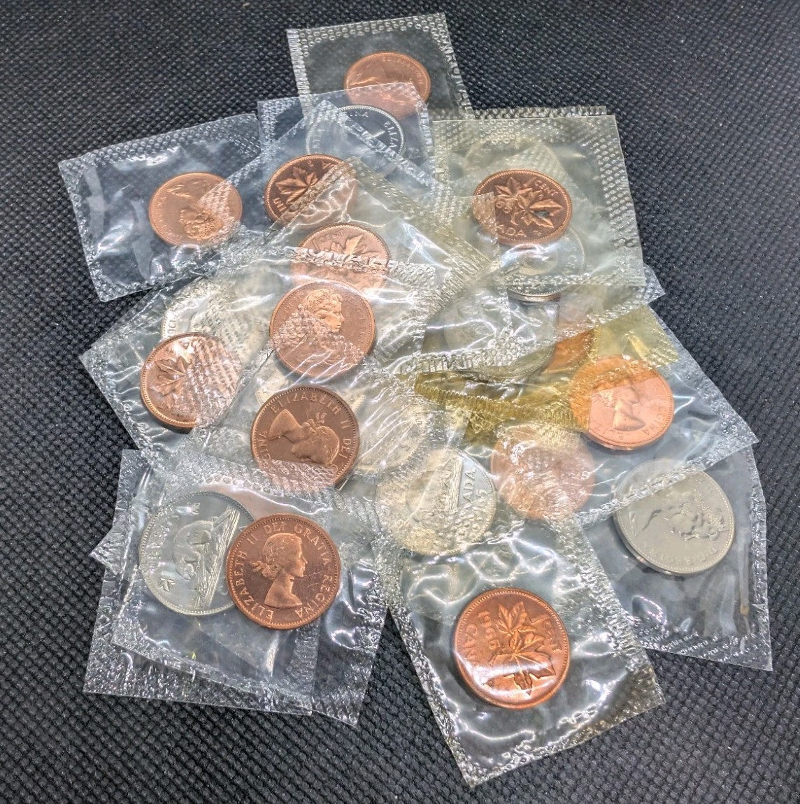 small Lot of 30x Canadian 5 Cent and 1 cents Coins Proof-like PL 1963 to 19671