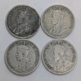 Canada silver 10 cent coins, lot of 4 10 c coins - 1928 to 1931 - NumisFind