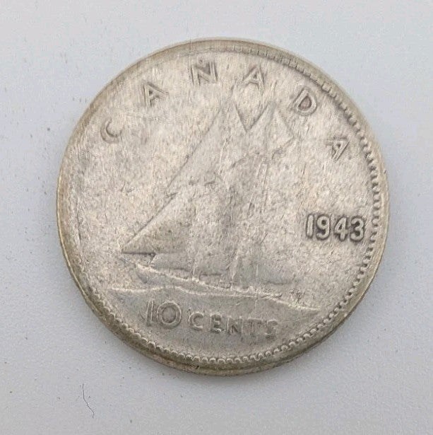 1943 Canada 10c Silver coin Dime - 2g of pure silver0