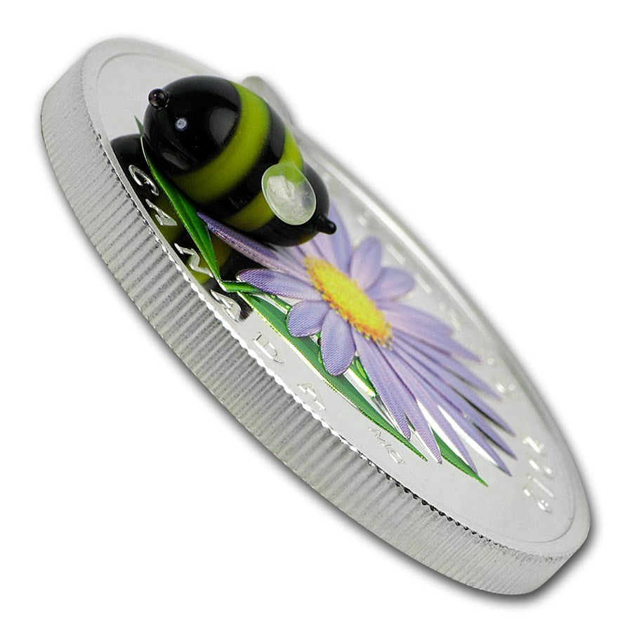 2012 Aster With Glass Bumble Bee $20 1 Oz Fine Silver Proof coin1