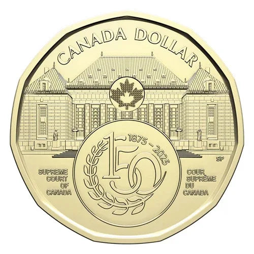 SUPREME COURT 2025 CANADA 25x$1 NON-Colorized Special Wrap Dollar Coin Roll - NumisFind
