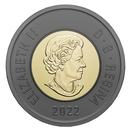 2022 QUEEN ELIZABETH II - $2 Black Ring toonie Canada Coin - 1 Special Wrap Roll1
