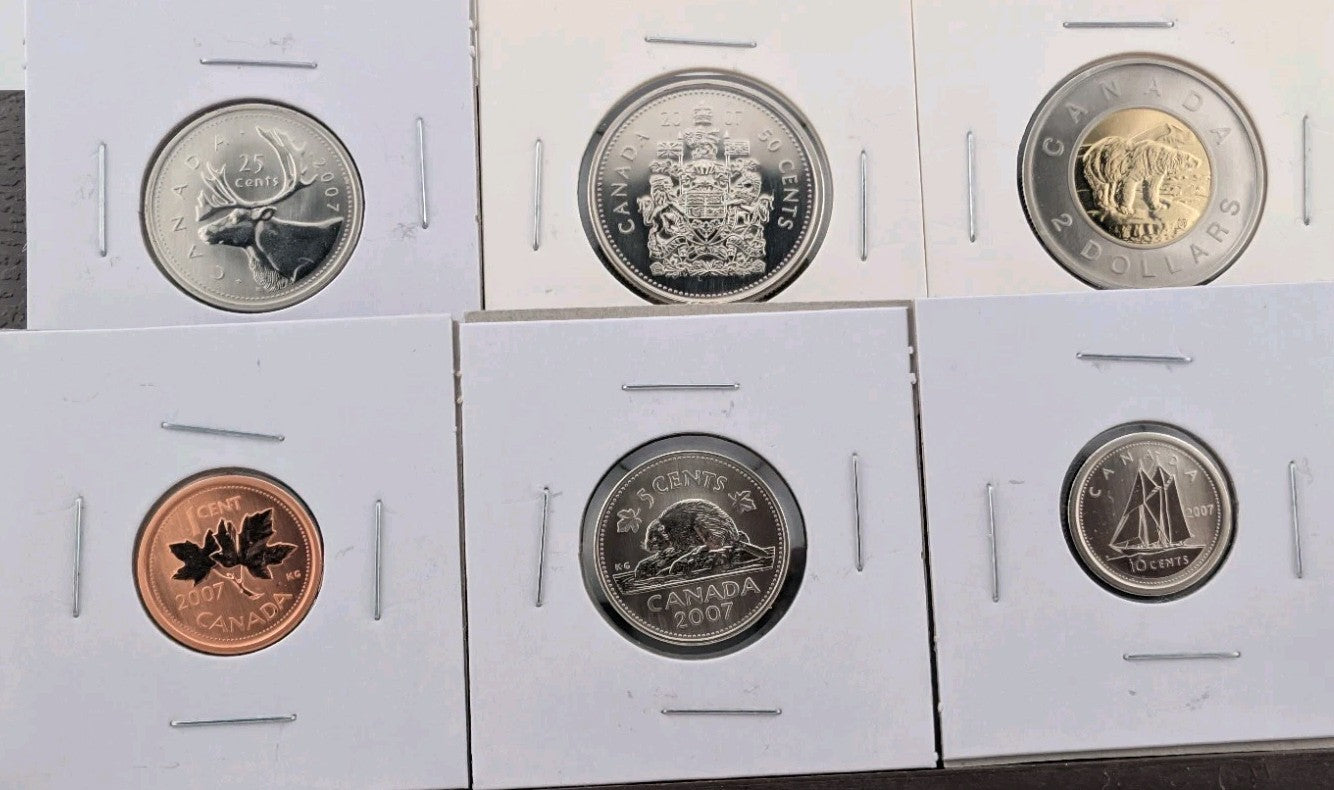 Canada 2007 Specimen Coin Set 1¢–50¢ + 2$ - Premium Collector Finish (5 Coins)0