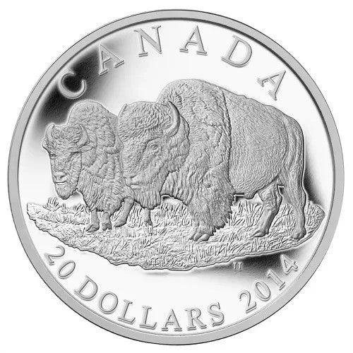 2014 Canada $20 Fine Silver Coin - The Bison: A Bull And His Mate - NumisFind