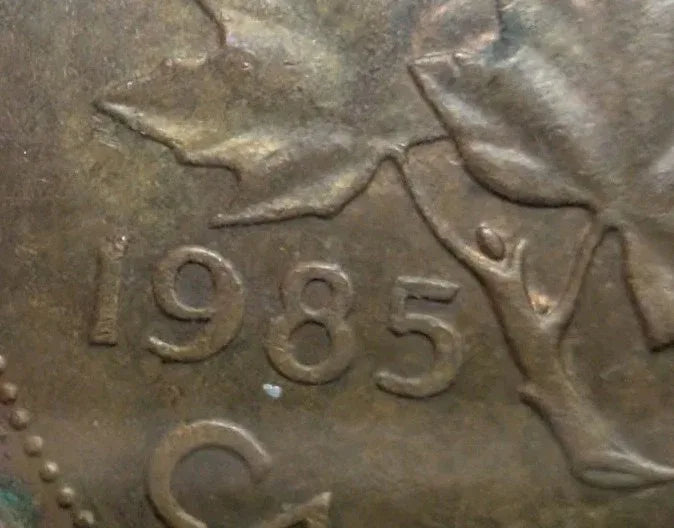 Canada Coin, 1 Cent Copper, 1985, Rare Pointed 5. - AU - NumisFind