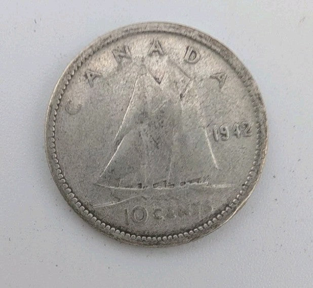 1942 Canada 10c Silver coin Dime - 2g of pure silver0