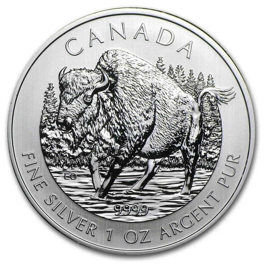 2013 Canada $5 Dollars 1oz .9999 Silver BU Buffalo Wildlife Series Coin - NumisFind
