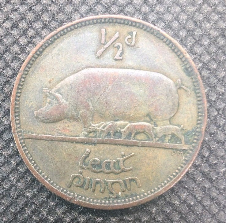 1942 Ireland 1/2d Halfpenny – Leat Pingin Irish Coin0