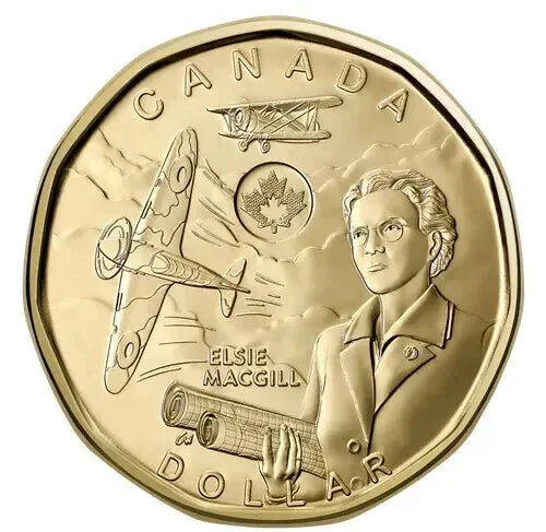 2023 Canada $1 One Dollar Loonie Elsie MacGill NonColoured Coin BU UNC. - NumisFind