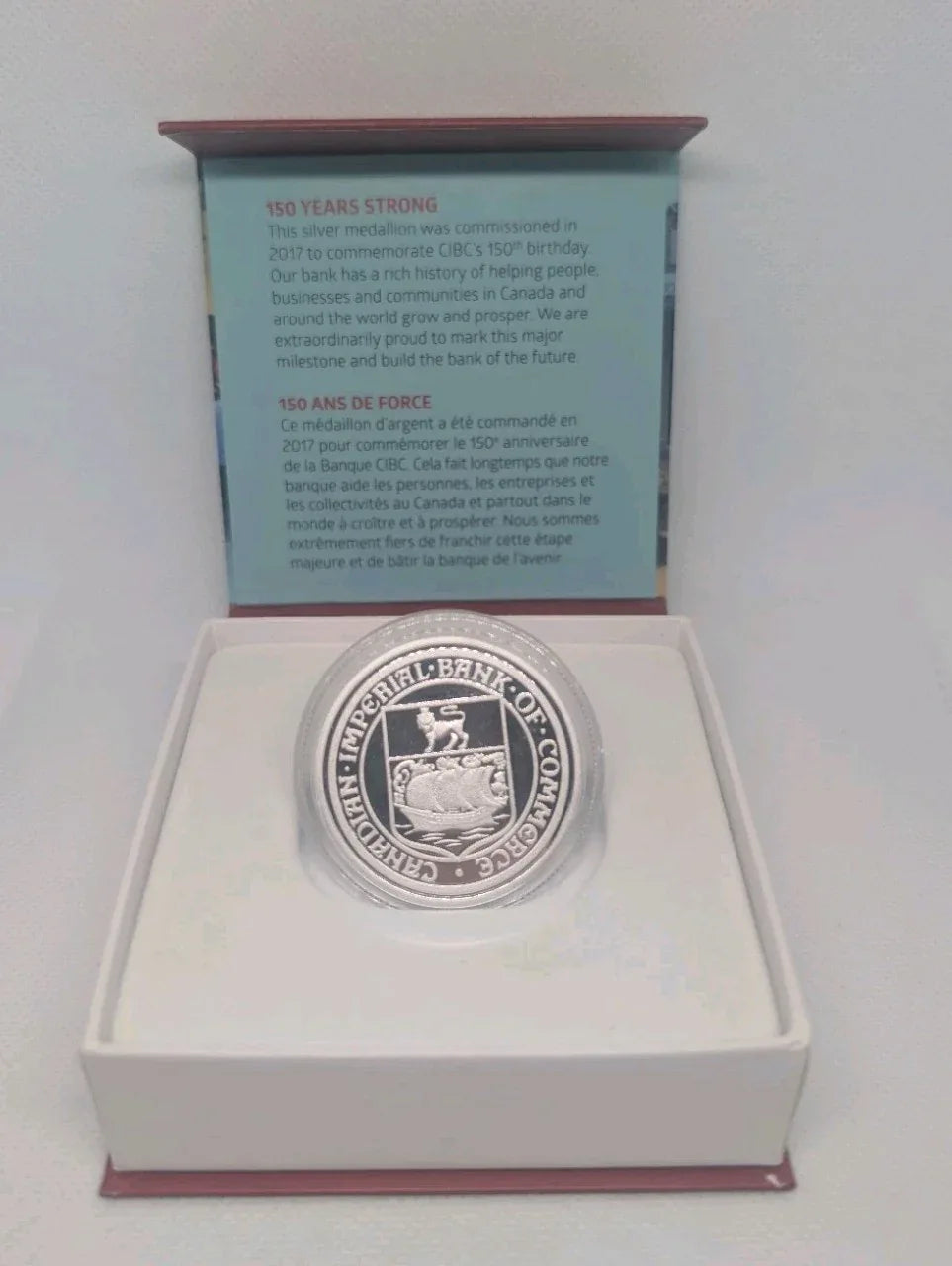 18672017 CIBC 150th Anniversary 1oz .9999 Silver In Box - NumisFind
