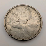Canada 1960 25 Cents 25c Canadian Caribou Quarter Coin - 80% Silver - ASW .150oz0