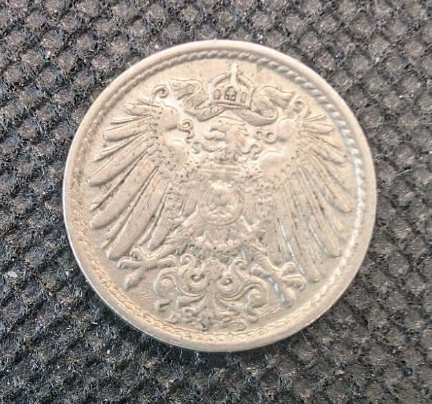 1915 Germany 5 Pfennig Coin – German Empire KM#111