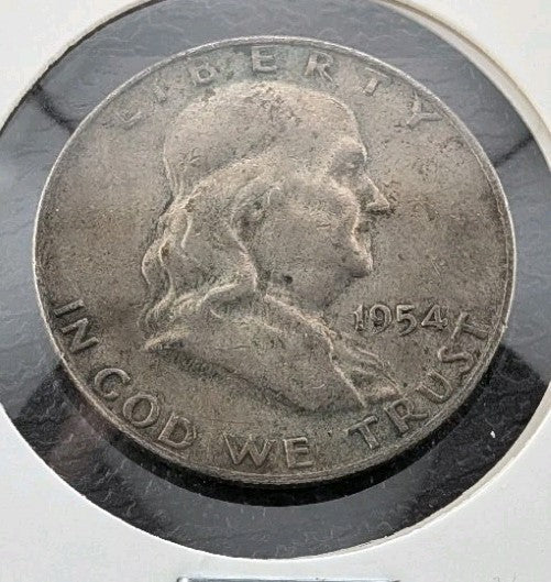 1954 D US Benjamin Franklin VINTAGE Silver Half Dollar Coin LIBERTY BELL0