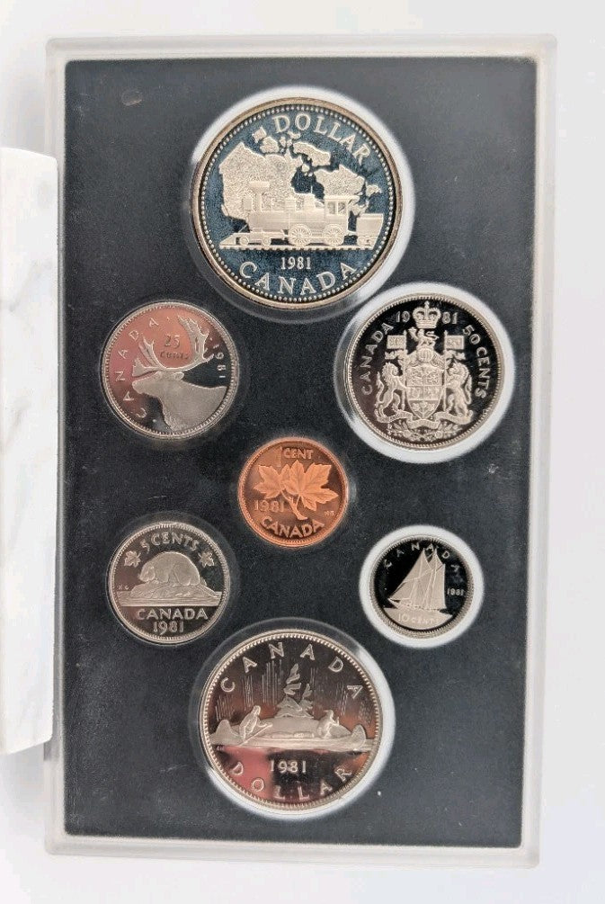 Canada Double Dollar 1981 Proof Set w/ Silver $1 Trans-Canada Railway1